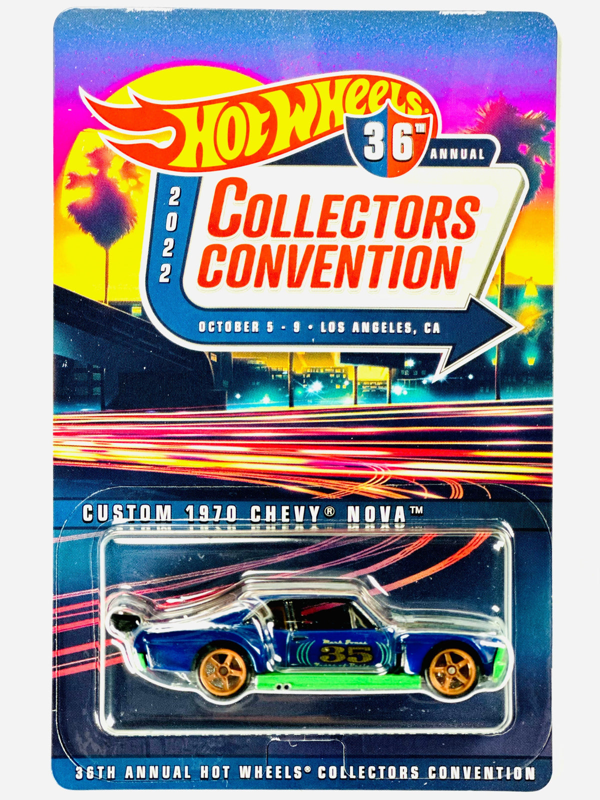 Hot Wheels 2022 36th Annual Collectors Convention Los Angeles Custom 1970 Chevy Nova - Damaged Card