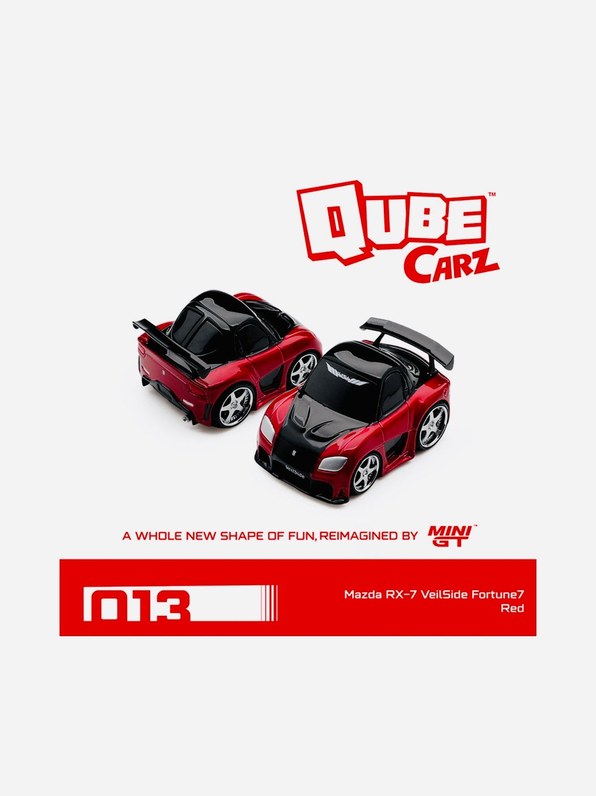 Mini GT QubeCarz Series 3 Mazda RX7 VeilSide Fortune7 Red #013