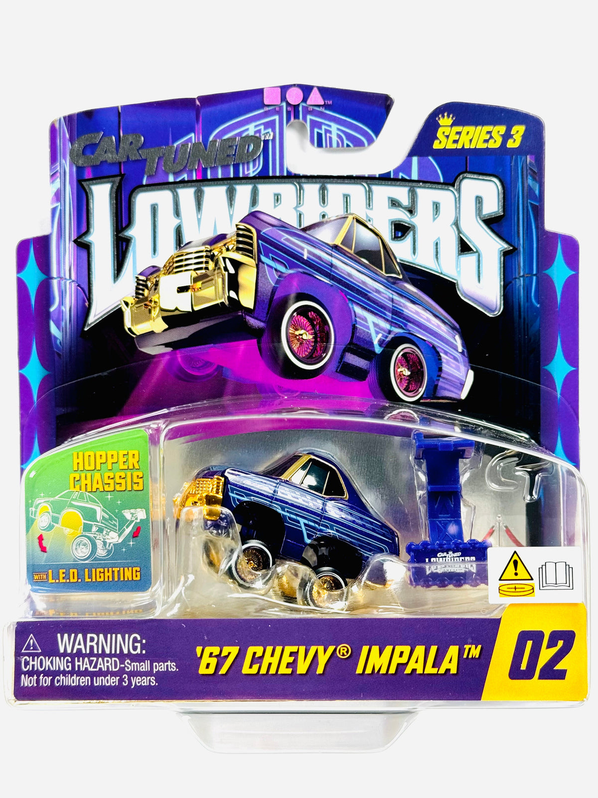 CarTuned Series 3 Lowriders Show Glow LED Light Up Chassis 1967 Chevy Impala #02