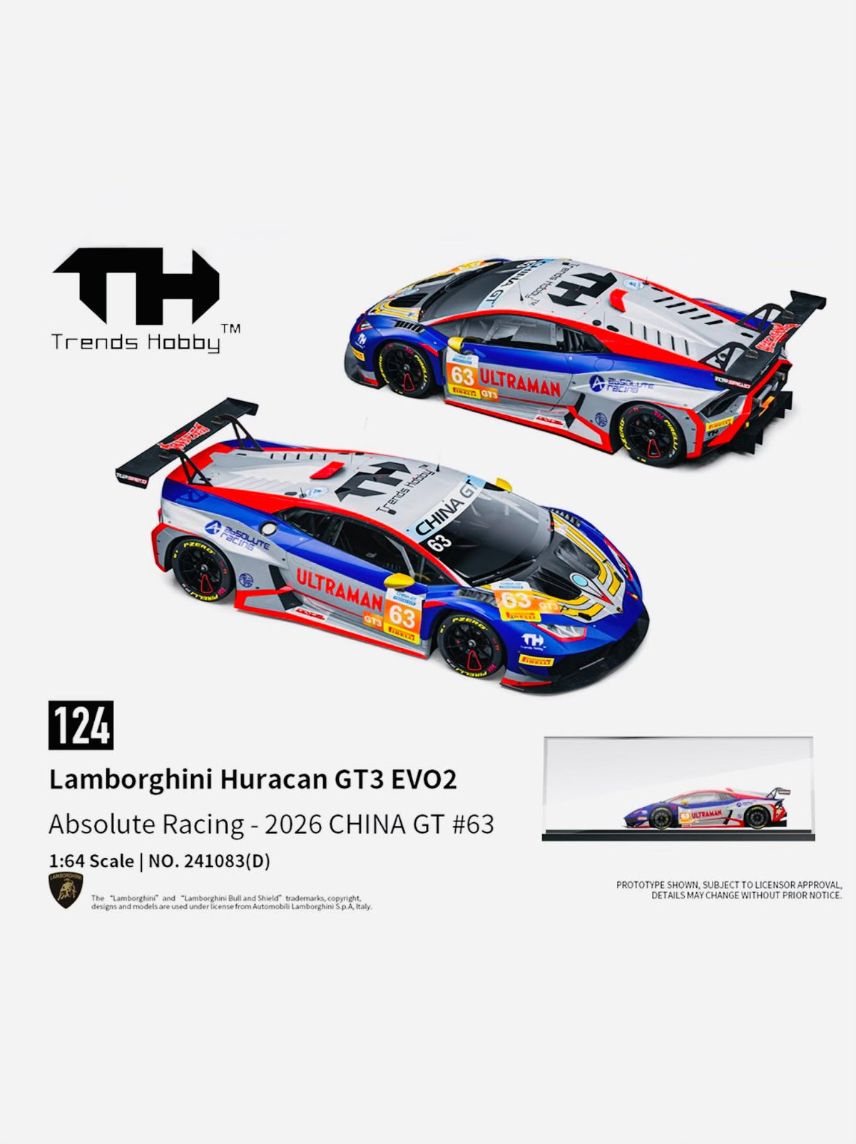 Trends Hobby Factory Sealed 2026 Lamborghini Huracan GT3 EVO2 Absolute Racing