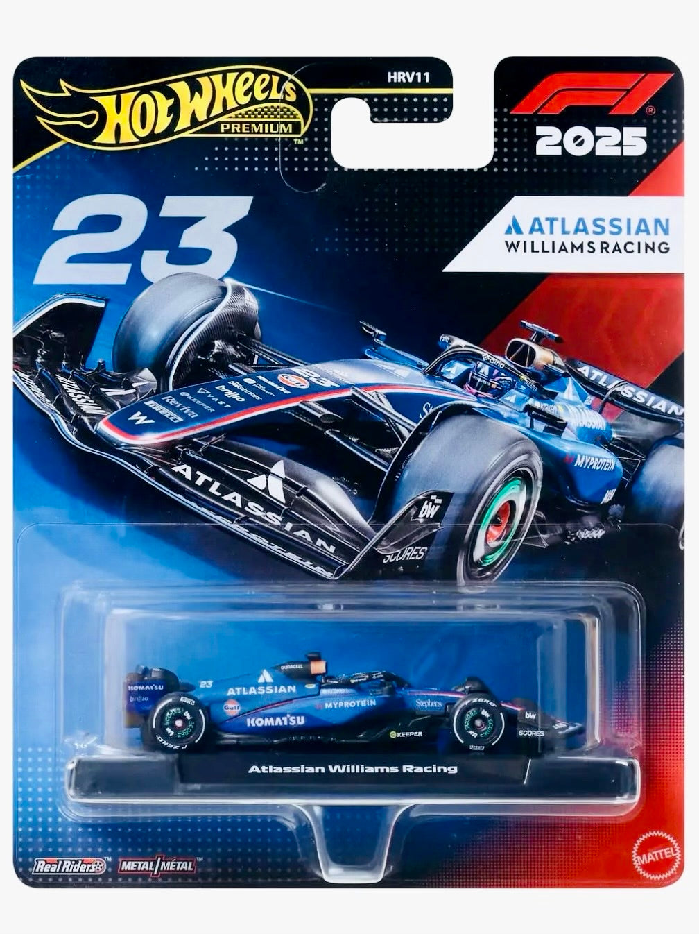 Hot Wheels 2025 F1 Formula 1 Race Team Atlassian Williams Racing Alexander Albon #23 - Damaged Card/Blister