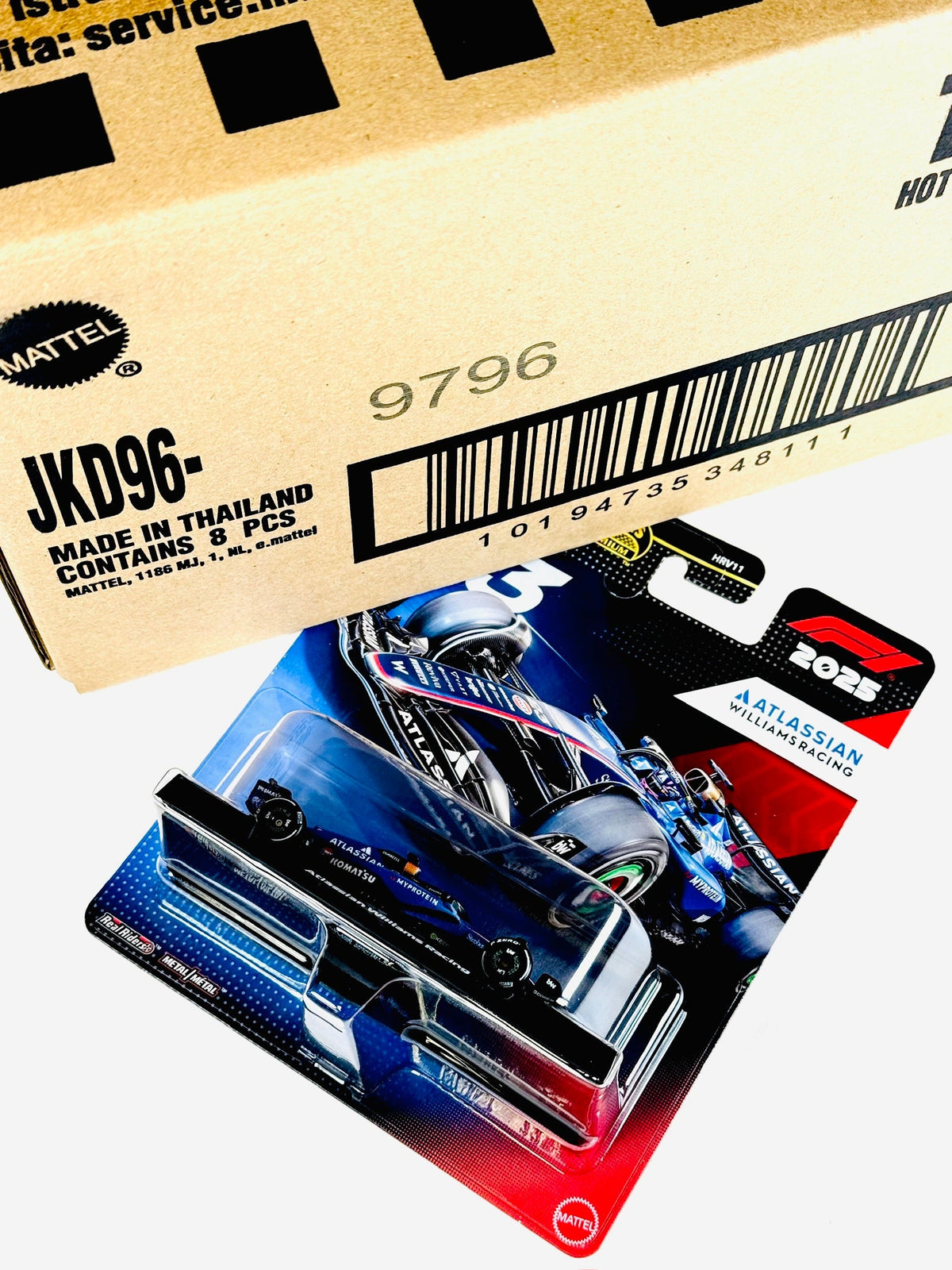 Hot Wheels 2025 F1 Formula 1 Race Team Hot Wheels 2025 F1 Formula 1 Race Team Atlassian Williams Racing Alexander Albon #23 Factory Sealed Solid Pack (8 Cars)