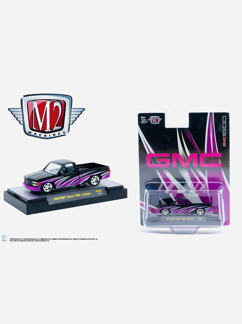 M2 Machines Mijo Exclusive 1989 GMC Sierra 1500 Custom Pink & Black Truck