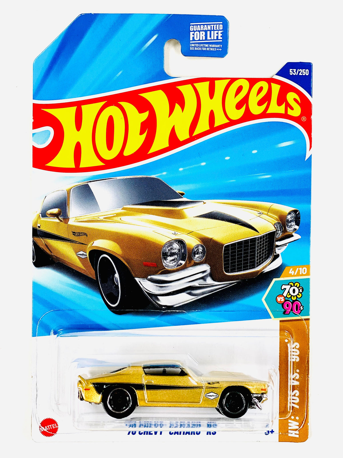 Hot Wheels HW '70s vs '90s '70 Chevy Camaro RS (53/250) - Damaged Card