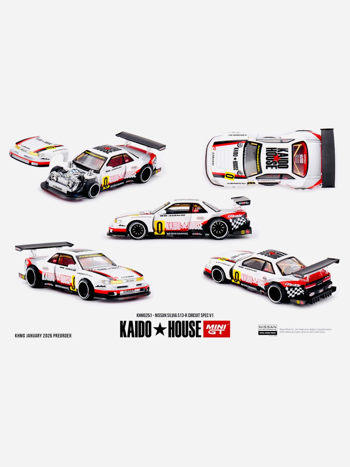 Mini GT x Kaido House Collab Factory Sealed Nissan Silvia S13-R Circuit Spec V1 #251