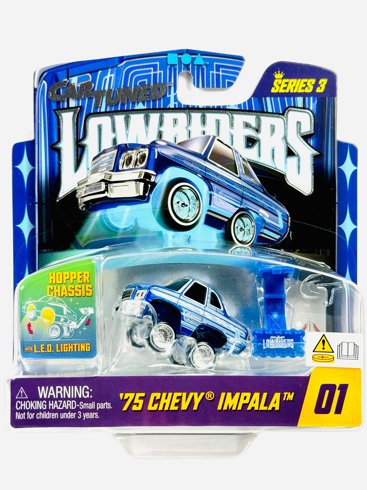 CarTuned Series 3 Lowriders Show Glow LED Light Up Chassis 1975 Chevy Impala #01