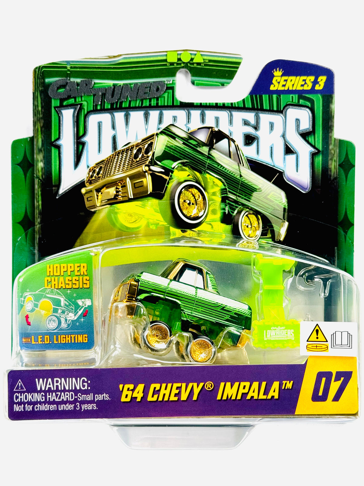 CarTuned Series 3 Lowriders Show Glow LED Light Up Chassis 1964 Chevy Impala #07