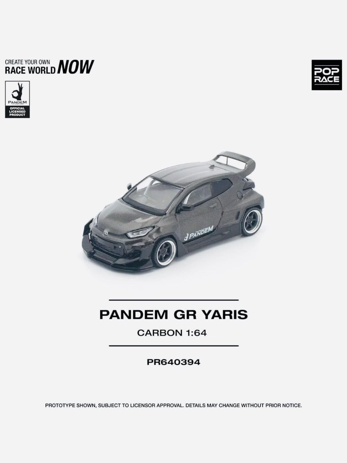Pop Race Factory Sealed Pandem GR Yaris Carbon #394
