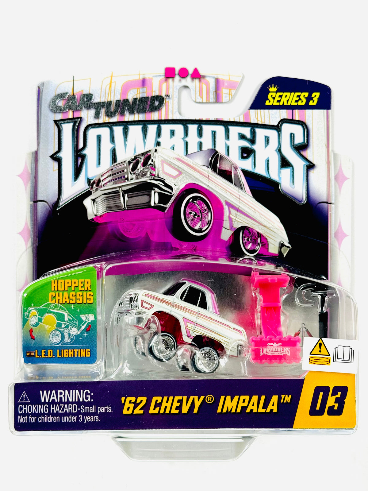 CarTuned Series 3 Lowriders Show Glow LED Light Up Chassis 1962 Chevy Impala #03