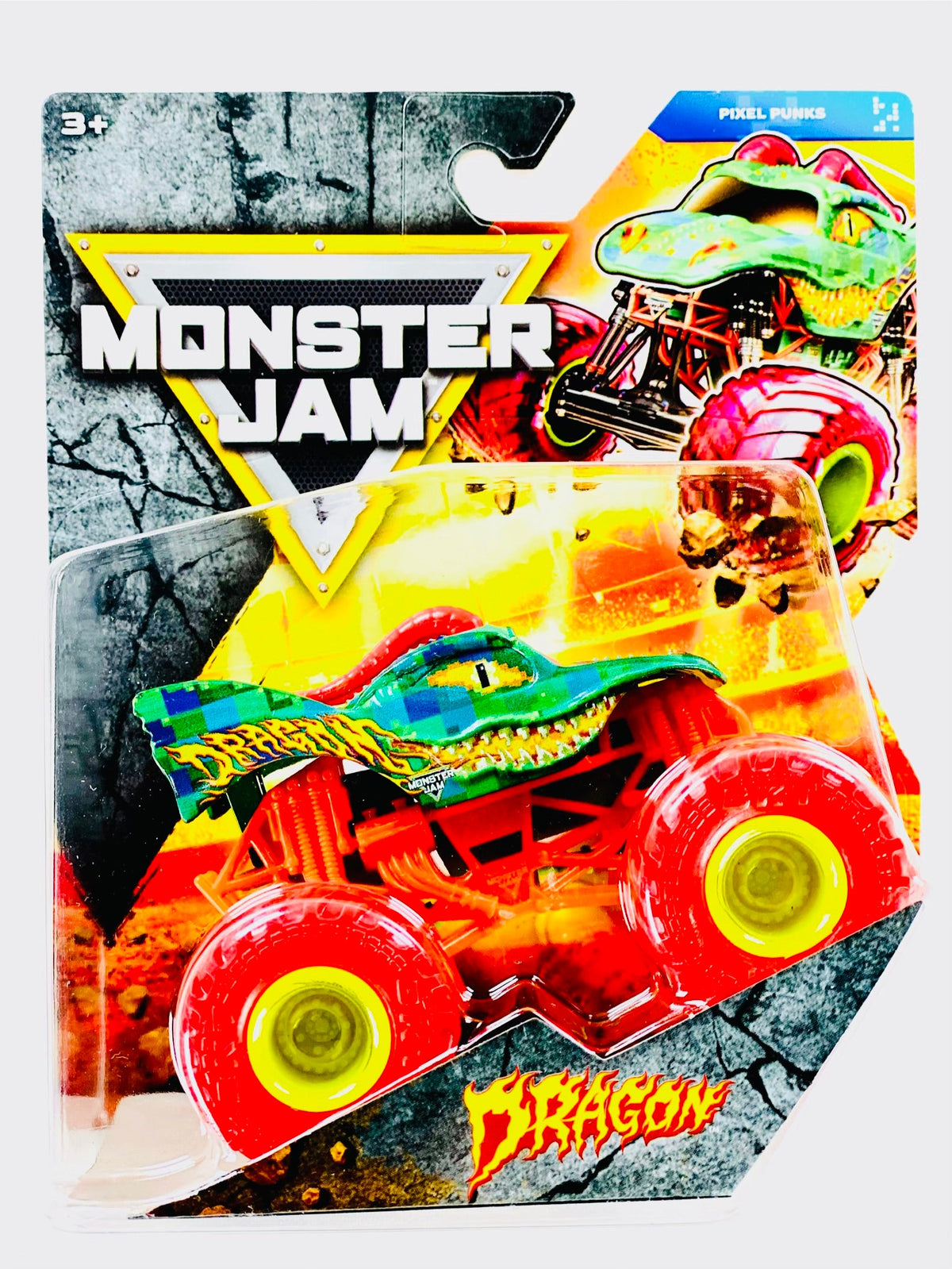Spin Master Monster Jam 2026 Pixel Punks Dragon Truck - Damaged Card/Blister