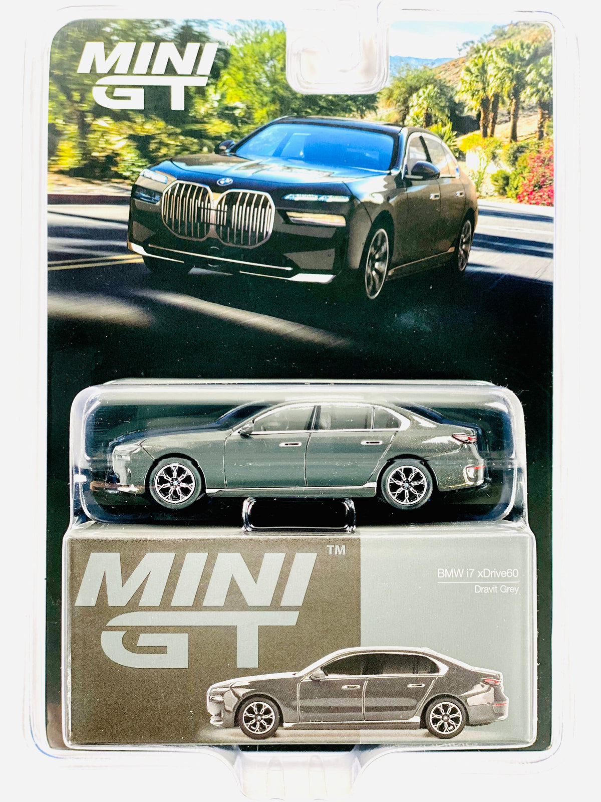 Mini GT Mijo Exclusive BMW i7 xDrive60 Dravit Grey LHD #818
