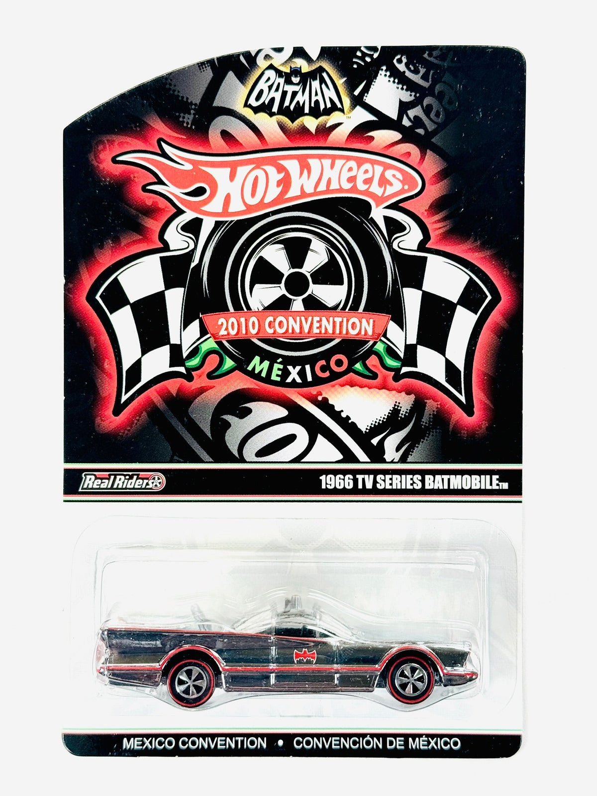 Hot Wheels 2010 Mexico Convention 1980 TV Series Batmobile - Damaged Card/Blister