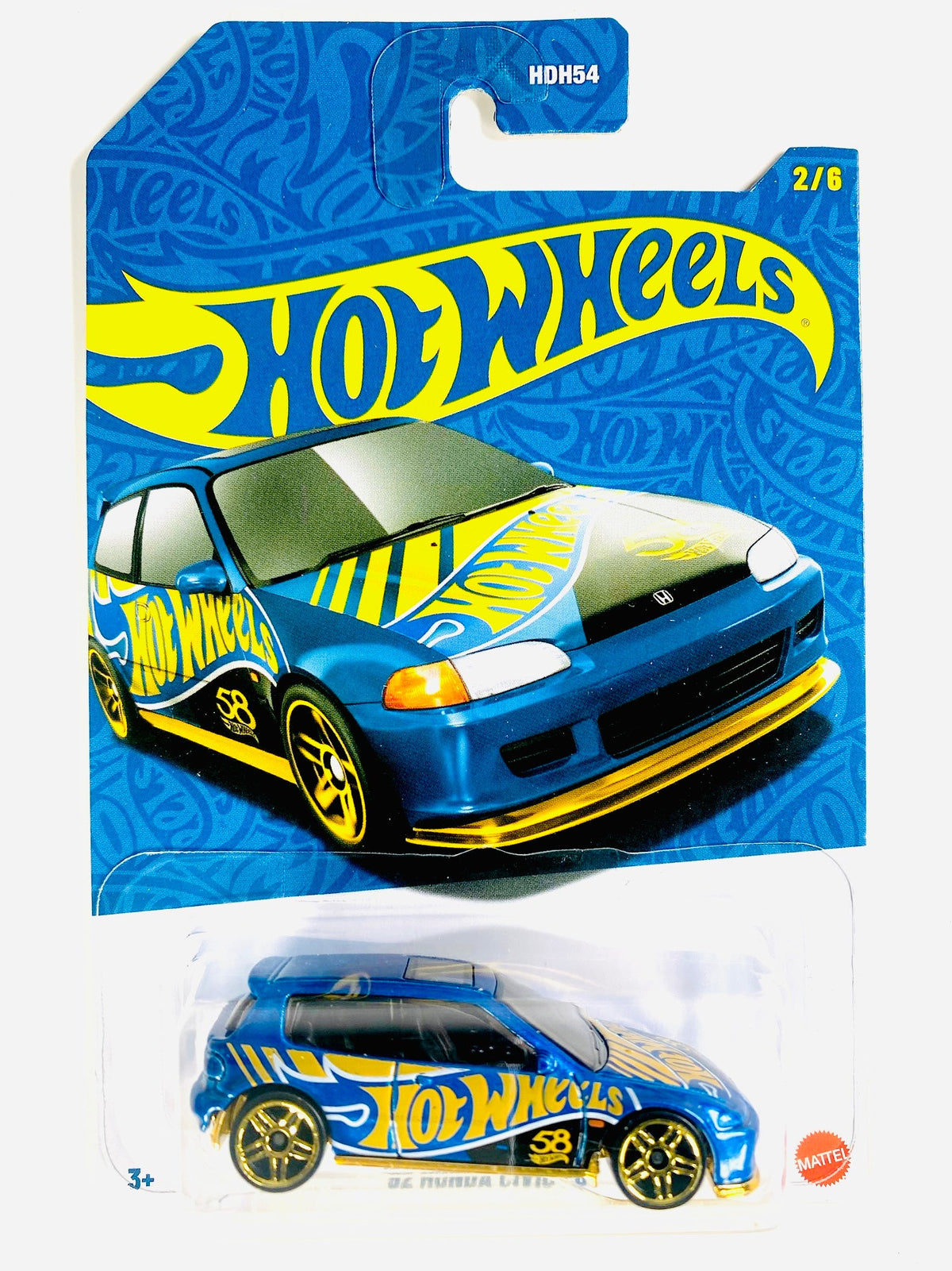 Hot Wheels 2026 58th Anniversary Series Case J '92 Honda Civic EG (2/6) - Damaged Card