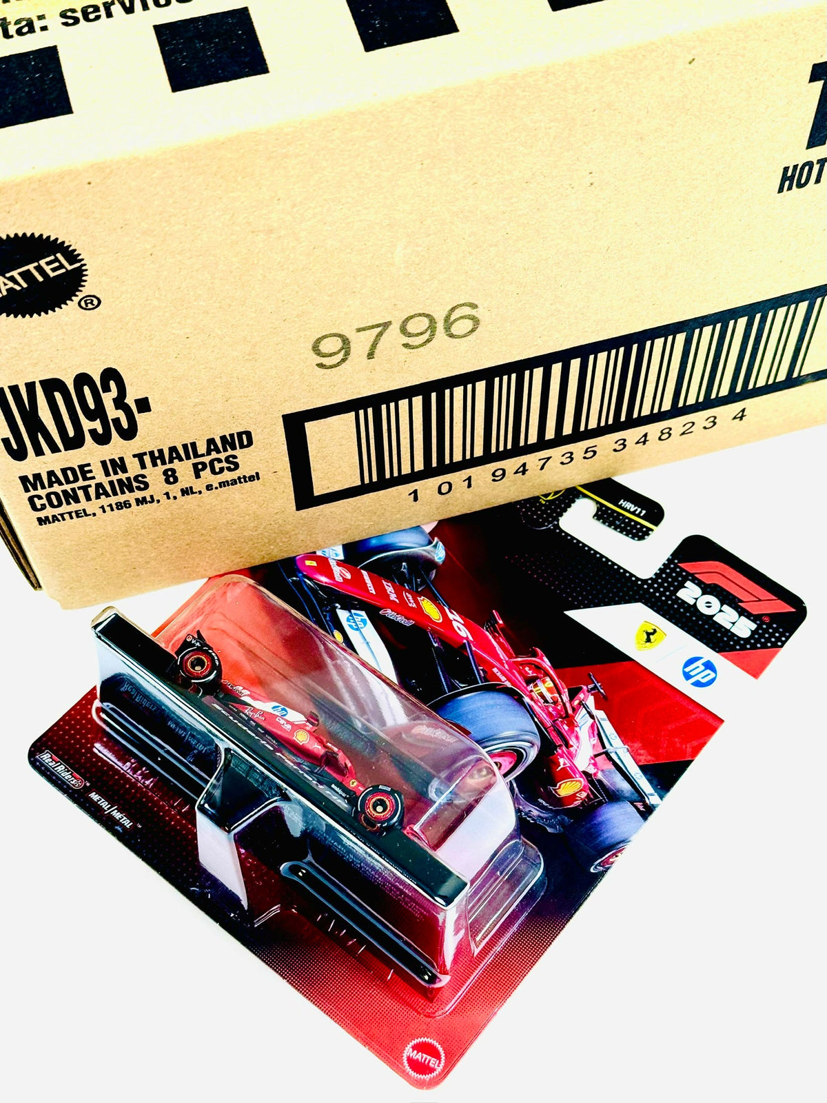 Hot Wheels 2025 F1 Formula 1 Race Team Charles Leclerc Scuderia Ferrari HP #16 Factory Sealed Solid Pack (8 Cars)