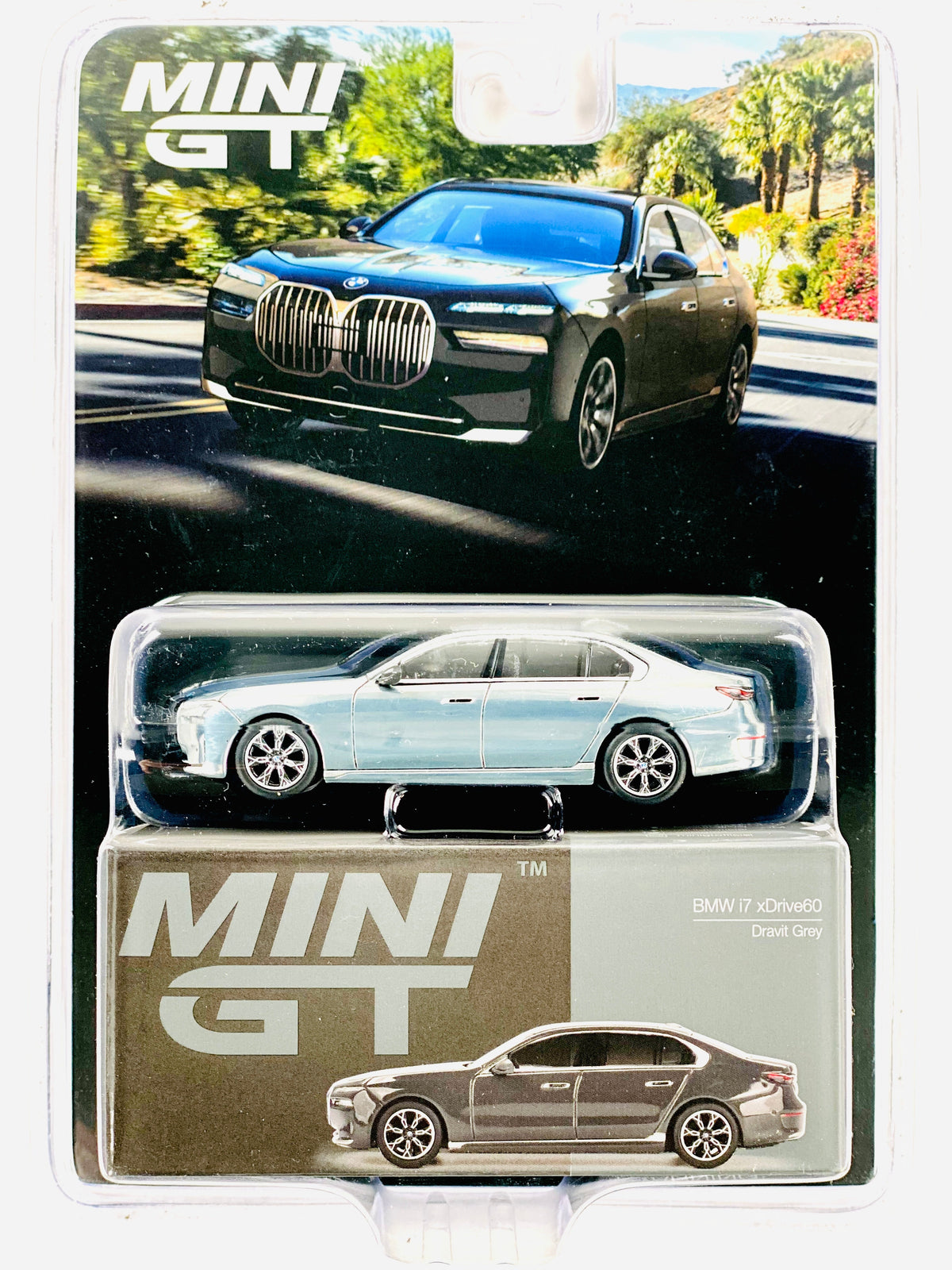 Mini GT Mijo Exclusive BMW i7 xDrive60 Dravit Grey LHD #818 Chase