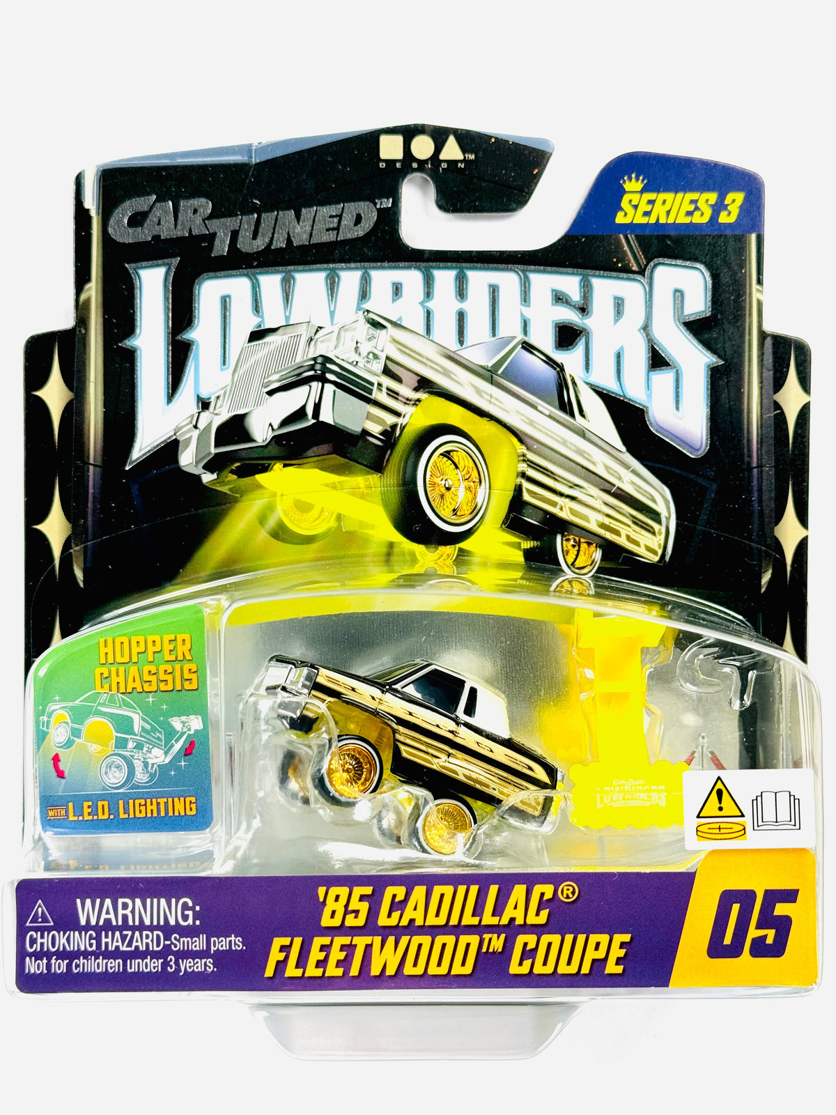 CarTuned Series 3 Lowriders Show Glow LED Light Up Chassis 1985 Cadillac Fleetwood Coupe #05