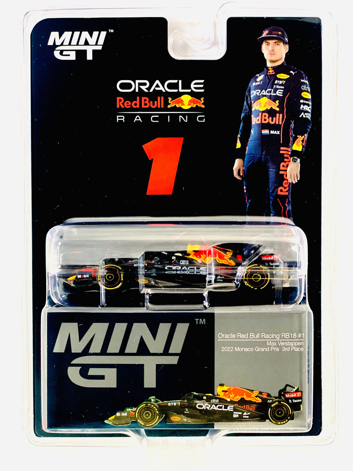 Mini Gt Mijo Exclusives F1 Oracle Red Bull Racing Rb18 #1 Max Verstappen 2022 Monaco Grand Prix 3rd Place #550 - Damaged Blister