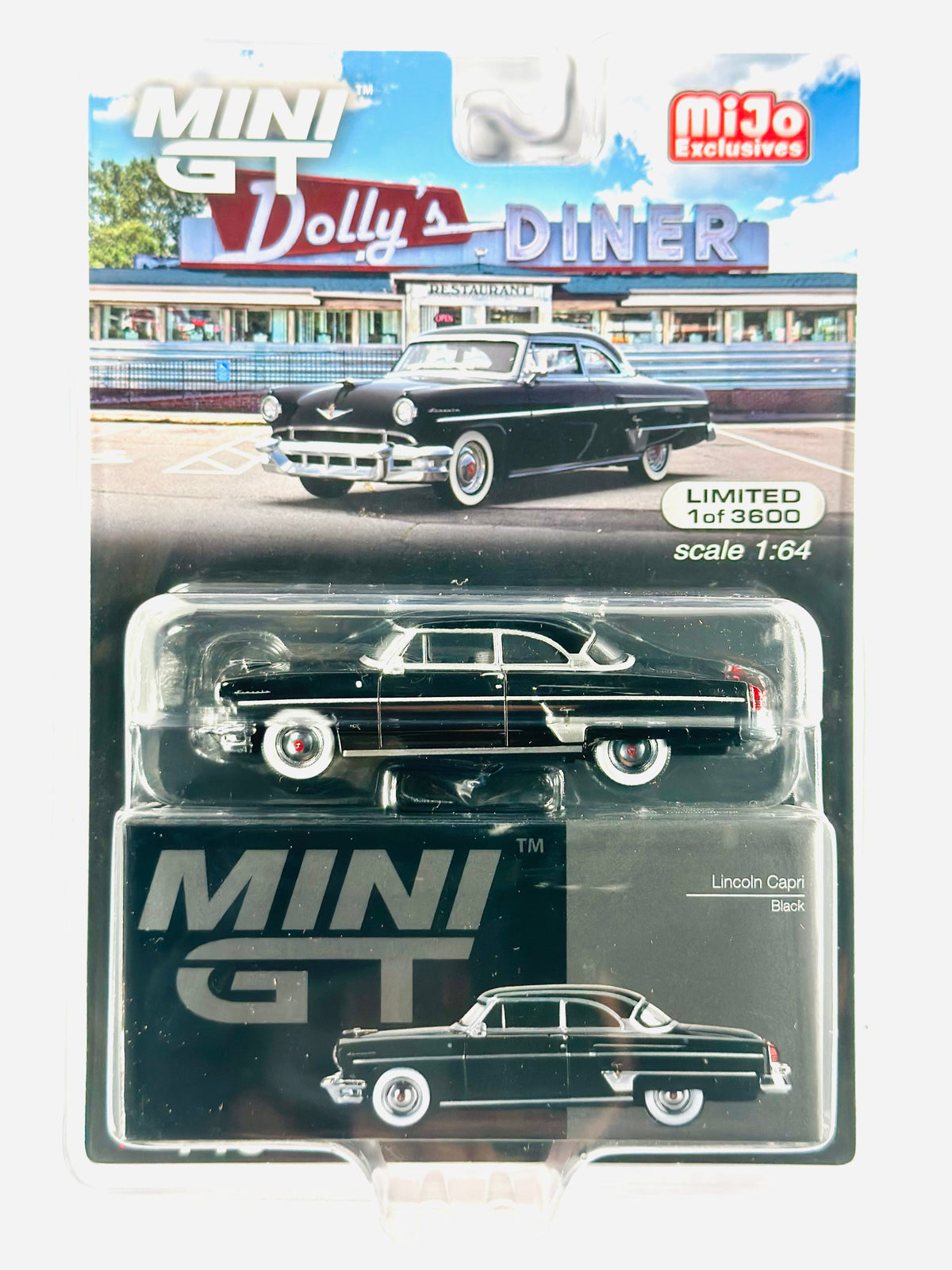 Mini Gt Mijo Exclusives Lincoln 1954 Capri Black #448 - Damaged Blister