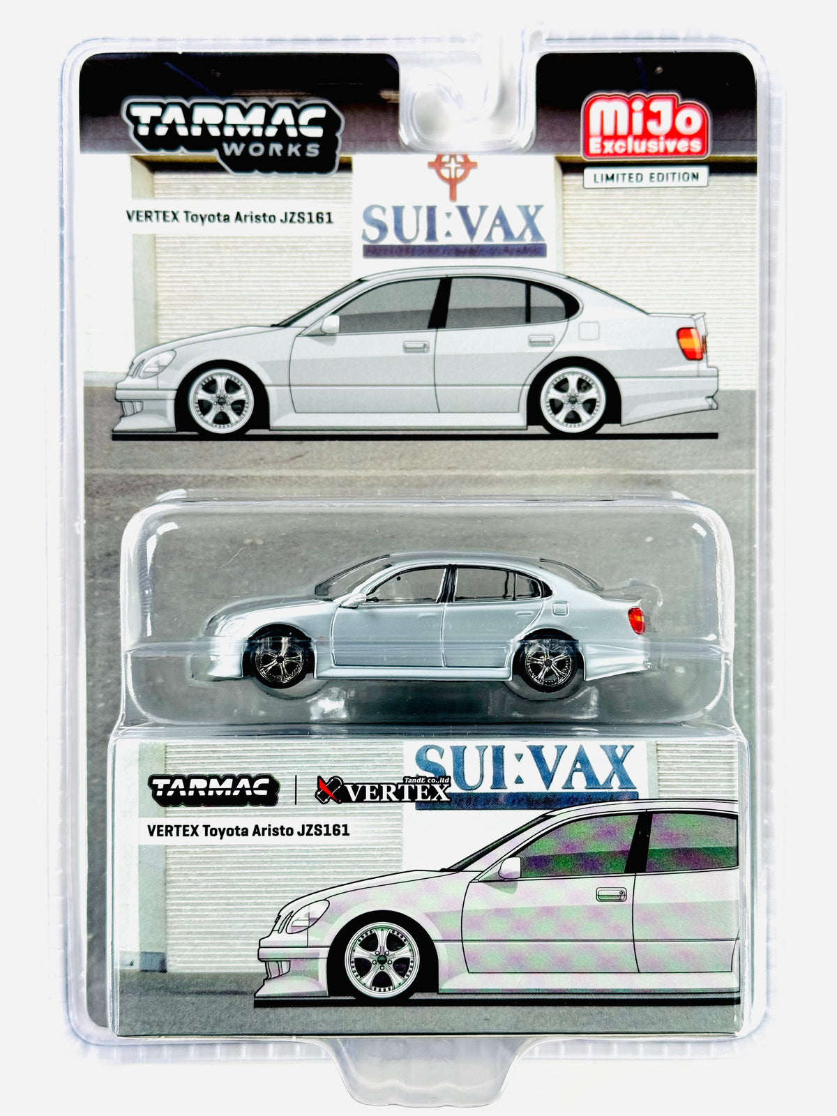Tarmac Works Mijo Exclusive Global 64 VERTEX Toyota Aristo JZS161 Silver Chase