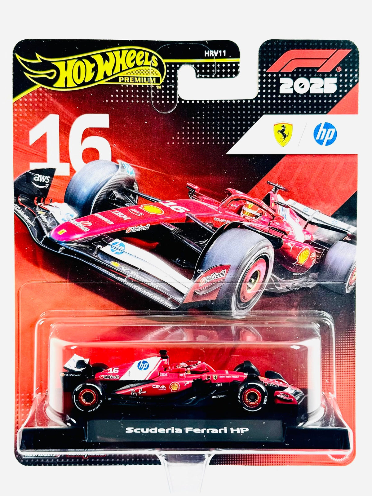 Hot Wheels 2025 F1 Formula 1 Race Team Charles Leclerc Scuderia Ferrari HP #16