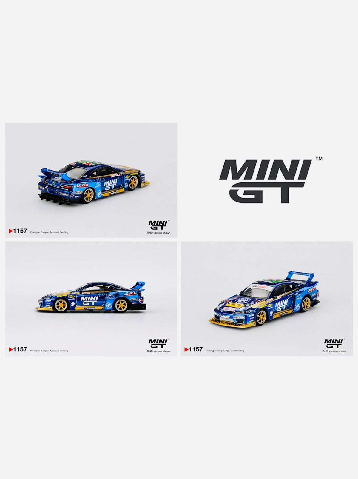 Mini GT Nissan LB-Super Silhouette S15 Silvia #555 Team Mini GT Liberty Walk 2025 Formula Drift Chrome Blue #1157