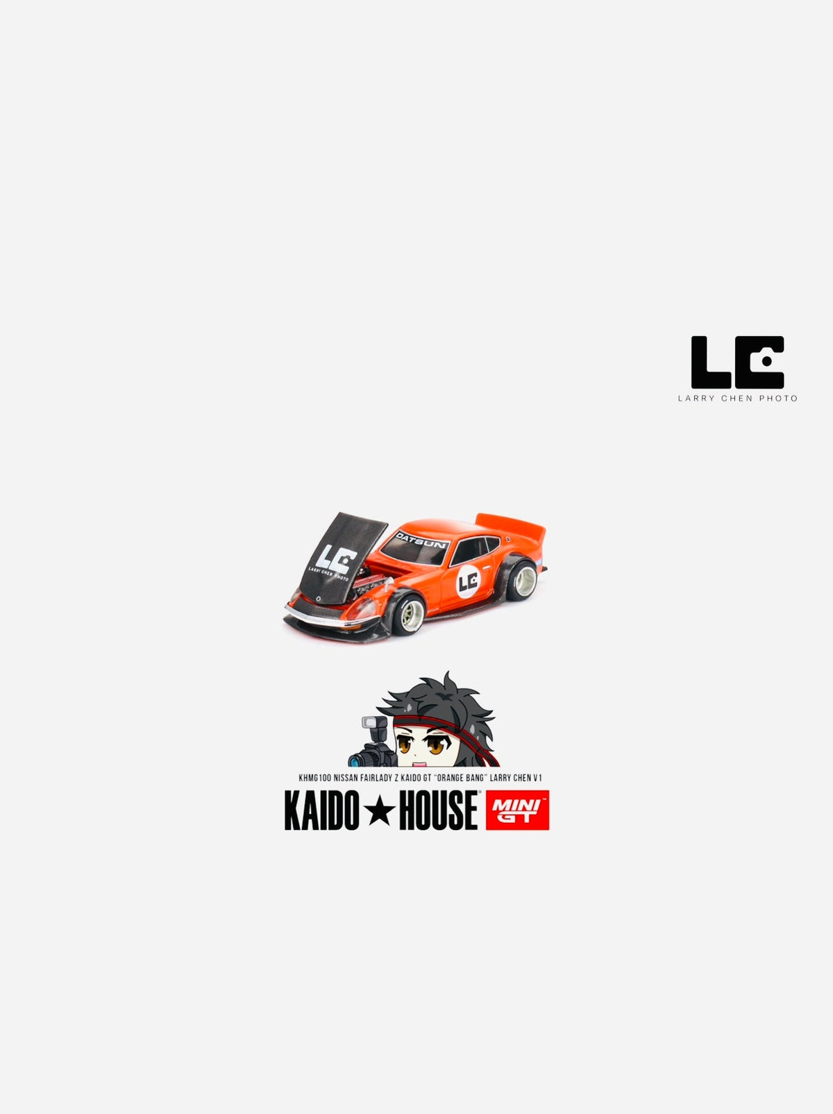 Mini GT X Kaido House Collab Nissan Fairlady Z Kaido GT 'ORANGE BANG' Larry Chen V1 #100