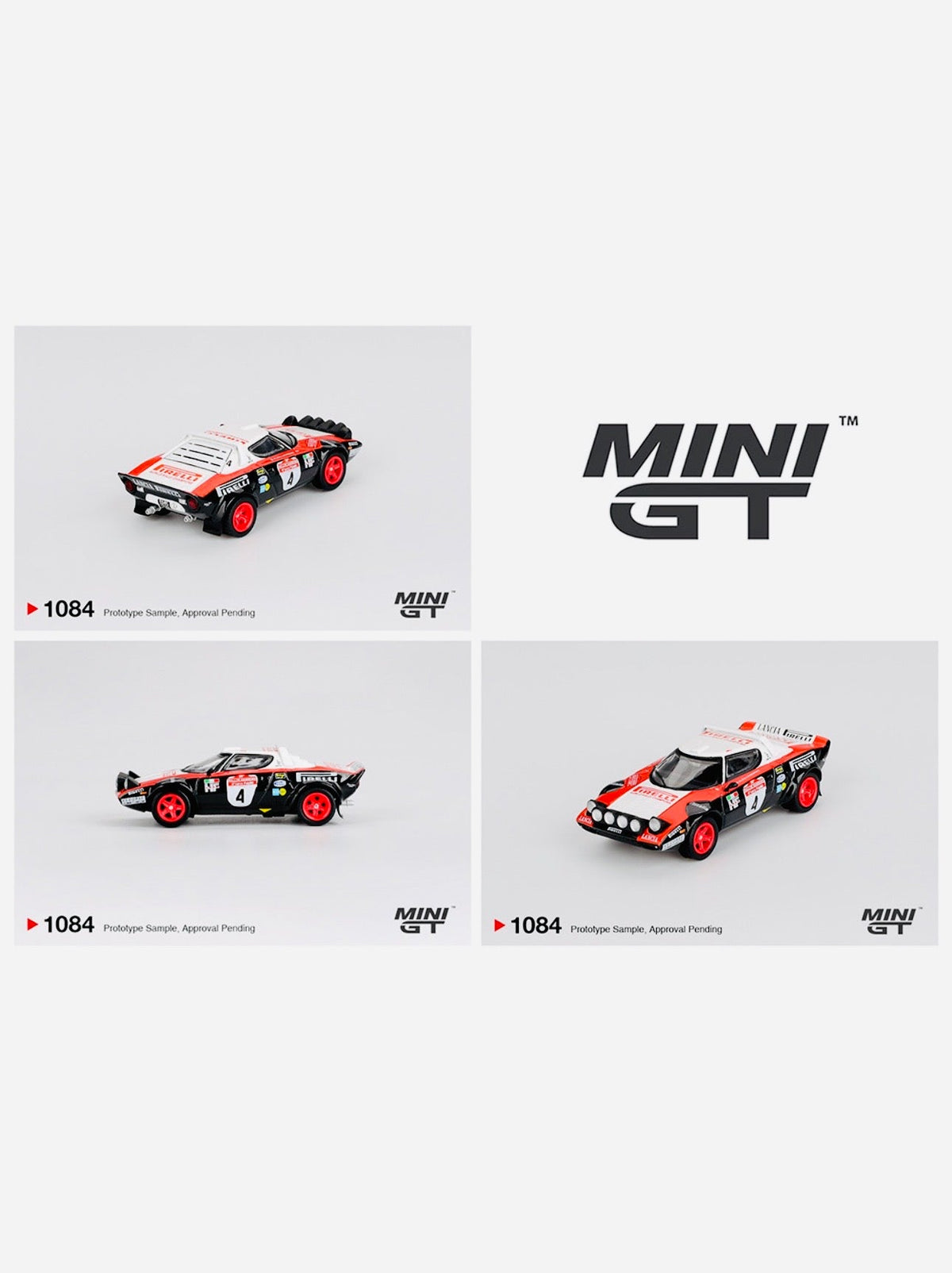 Mini GT Mijo Exclusive Lancia Stratos HF #4 1978 Rally Sanremo Winner #1084
