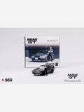 Mini GT Mijo Exclusive Nissan Skyline GT-R (R32) Nismo Gunmetal W/ Matsuda Figure Tsugio Matsuda Collection #869