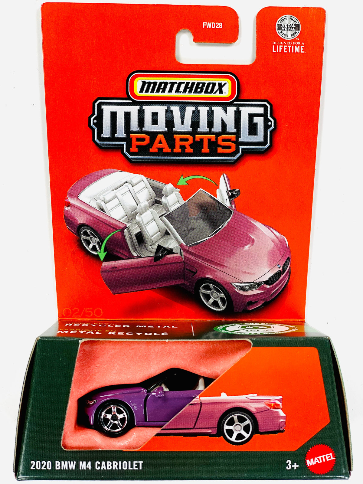 Matchbox 2026 Moving Parts Case J 2020 BMW M4 Cabriolet - Damaged Card