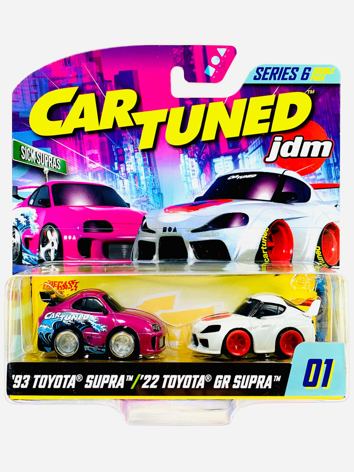CarTuned Mijo Exclusive 2-Pack Series 6 Sick Supras 1993 Toyota Supra & 2022 Toyota GR Supra - Damaged Card