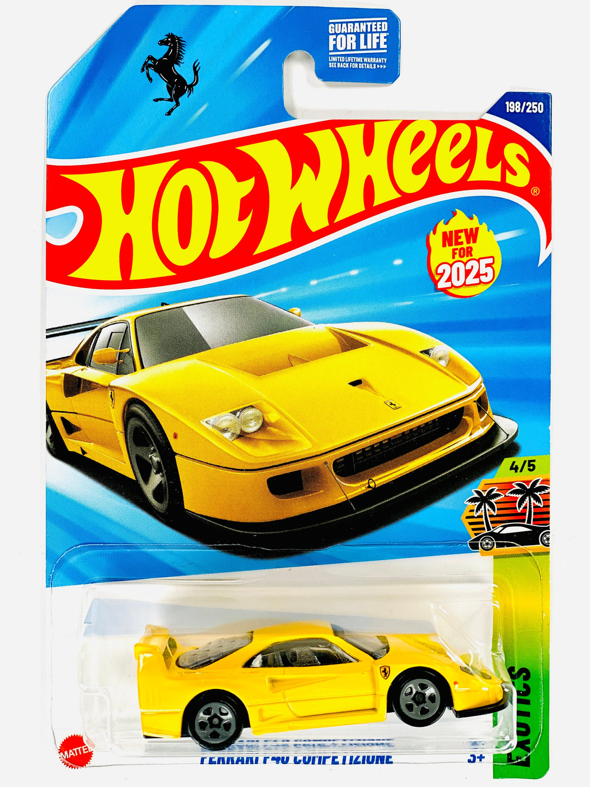 Hot Wheels 2025 Exotics Ferrari F40 Competizione Yellow - Damaged Card