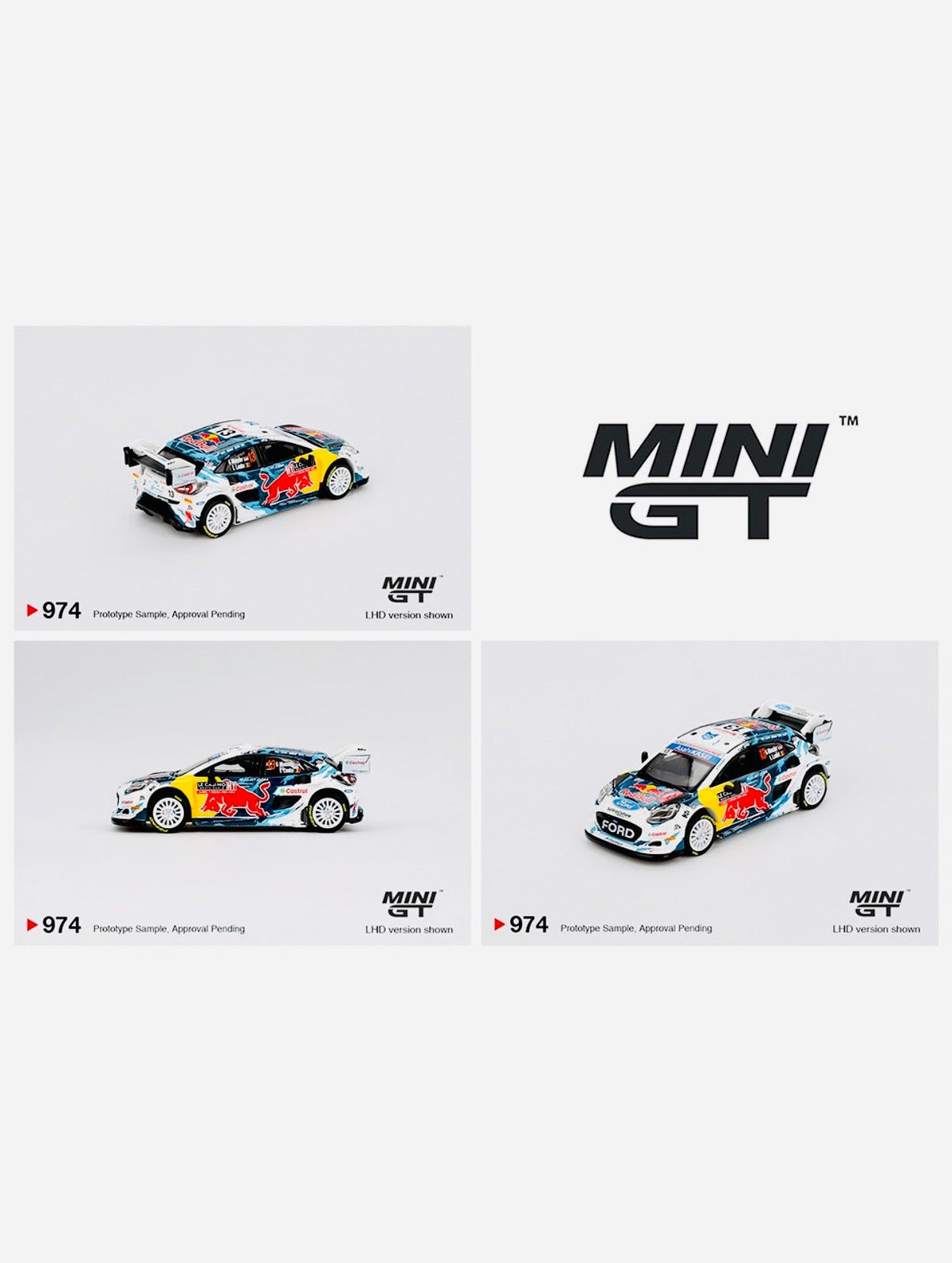 Mini GT Mijo Exclusive Ford Puma Rally1 #13 M-Sport Ford WRT 2024 Rally Monte Carlo #974