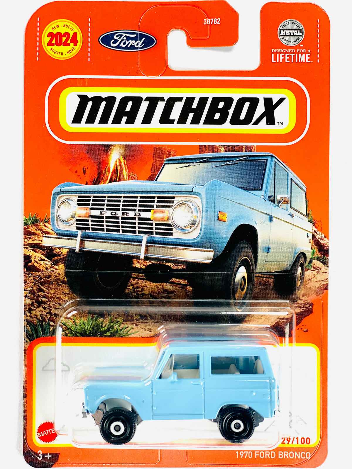 Matchbox 2024 Basic Case E 1970 Ford Bronco - Damaged Card/Blister