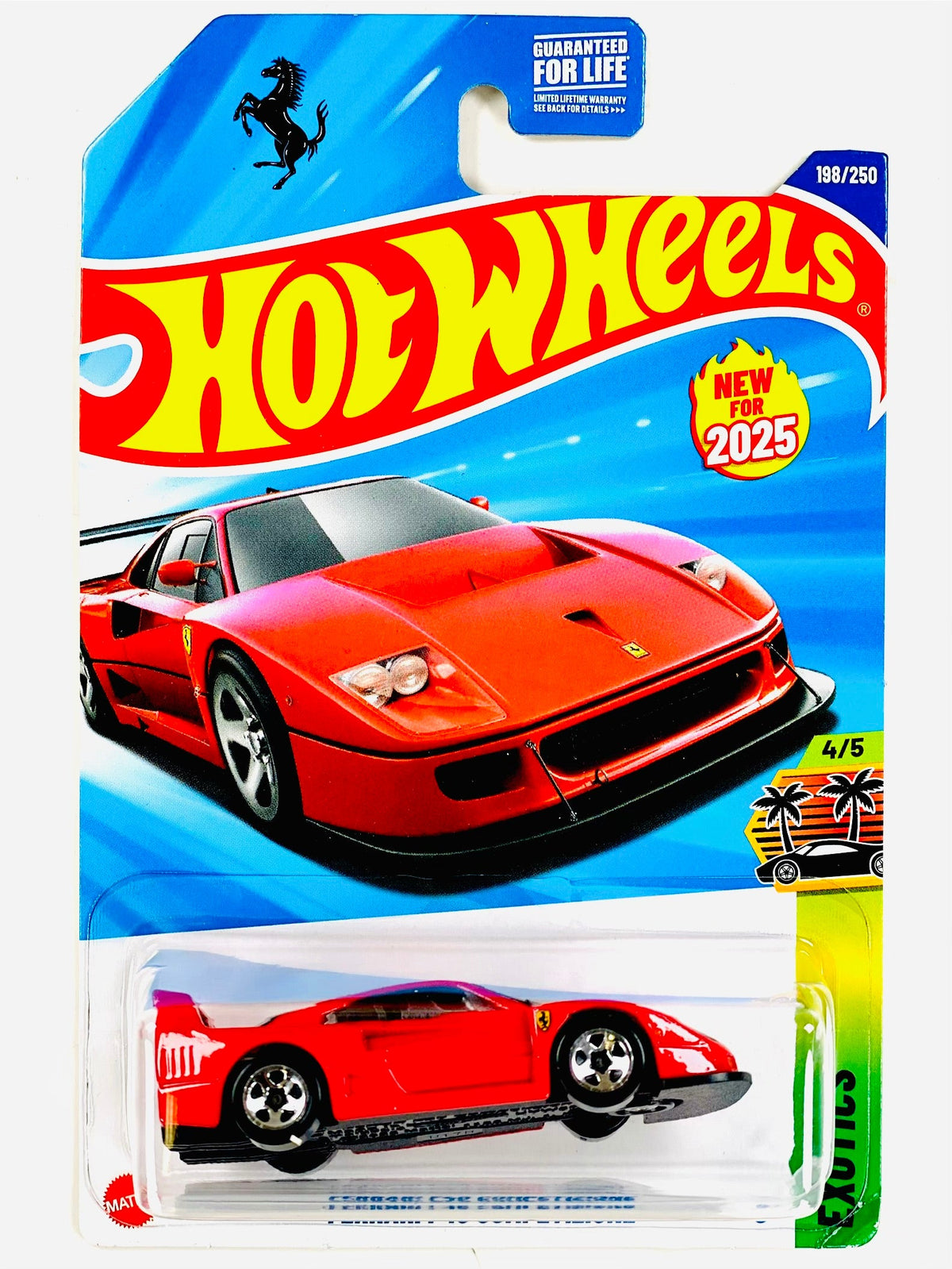 Hot Wheels 2025 Exotics Ferrari F40 Competizione Red - Damaged Card/Blister