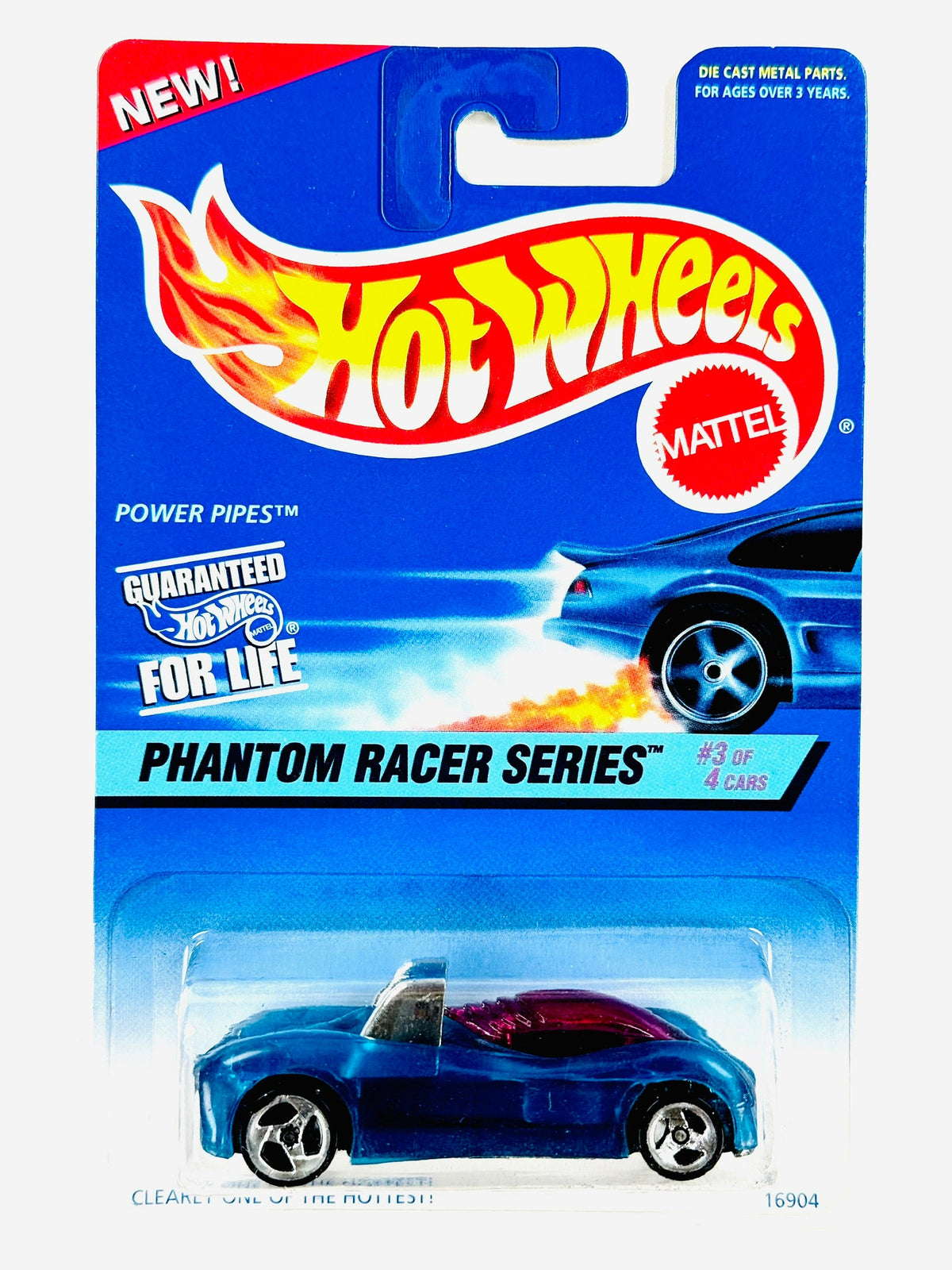 Hot Wheels Phantom Racer Series Power Pipes Blue - Damaged Card