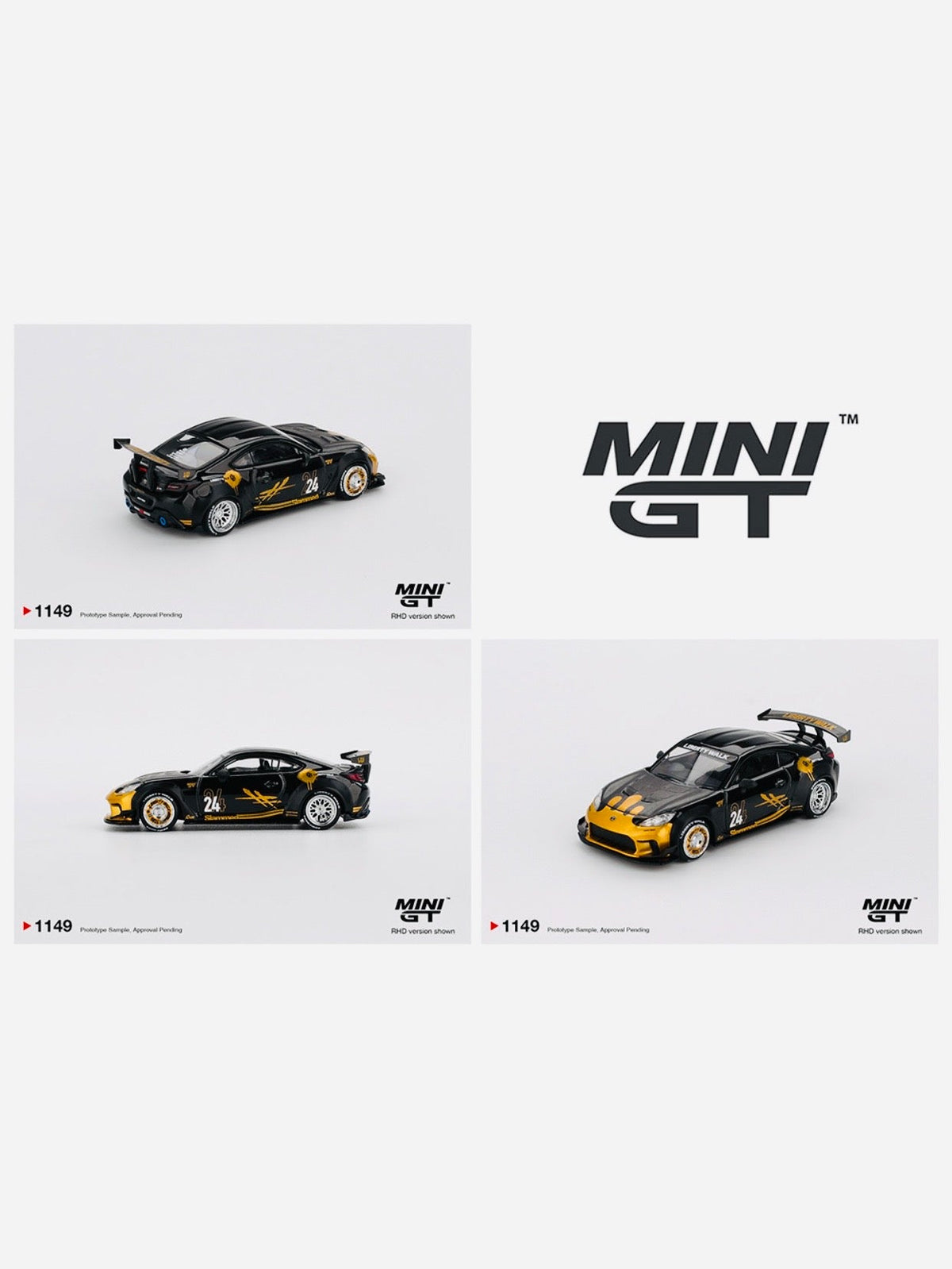 Mini GT Mijo Exclusive Toyota GR86 LB Nation Black & Gold #1149
