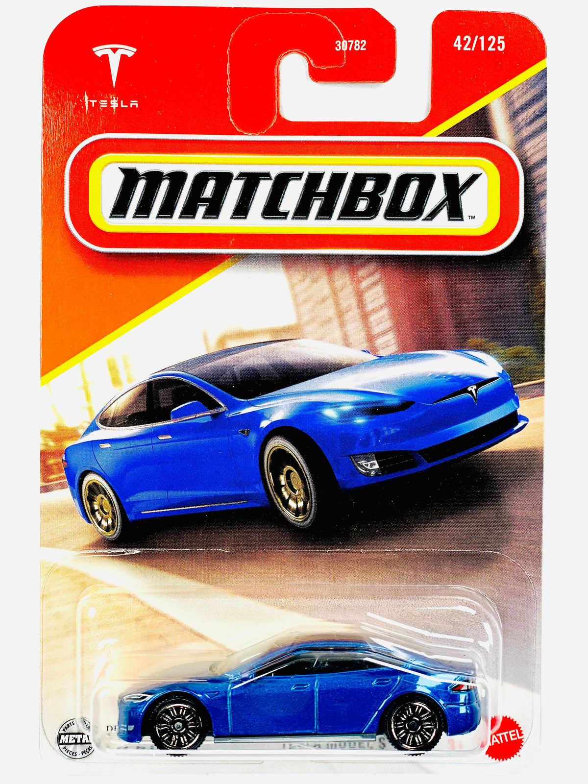 Matchbox 2025 Basic Case B Tesla Model S - Damaged Card/Blister