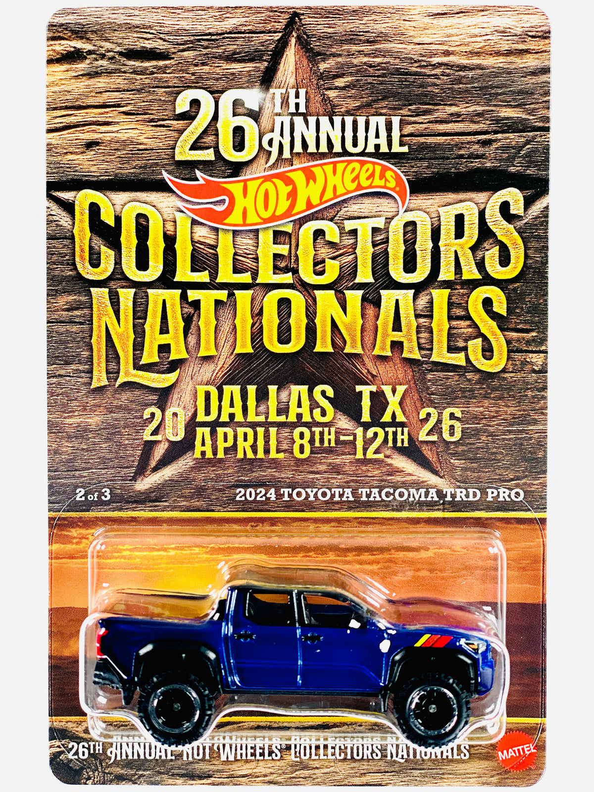 Hot Wheels Convention 2026 Dallas, TX 26th Annual Collectors Nationals 2024 Toyota Tacoma TRD PRO - Damaged Card