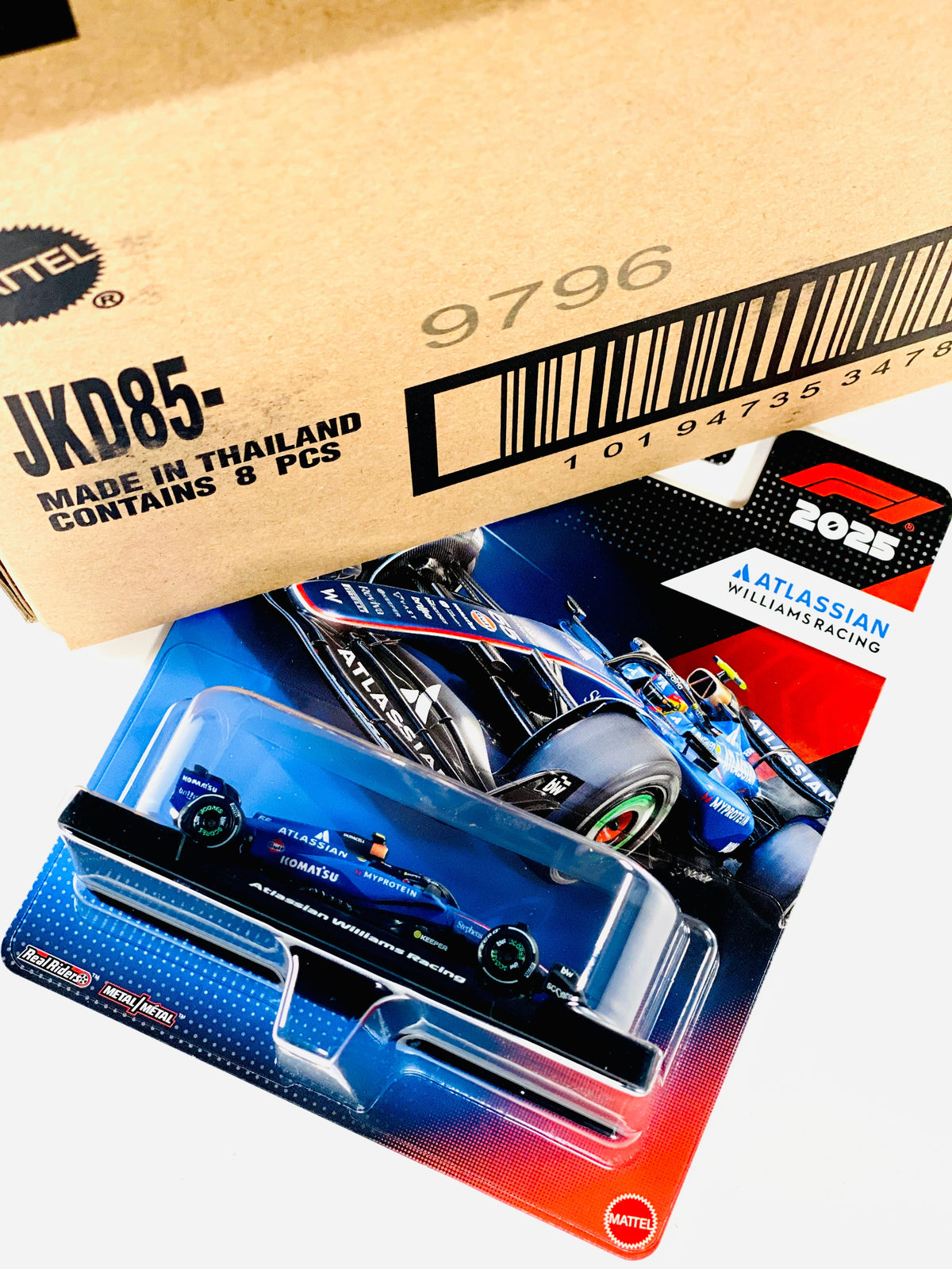 Hot Wheels 2025 F1 Formula 1 Race Team Carlos Sainz Williams Formula 1 Team #55 Factory Sealed Solid Pack (8 Cars)