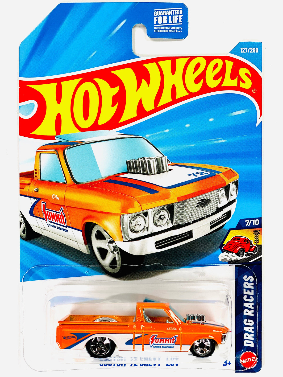 Hot Wheels Drag Racers Custom '72 Chevy Luv Orange (127/250) - Damaged Card