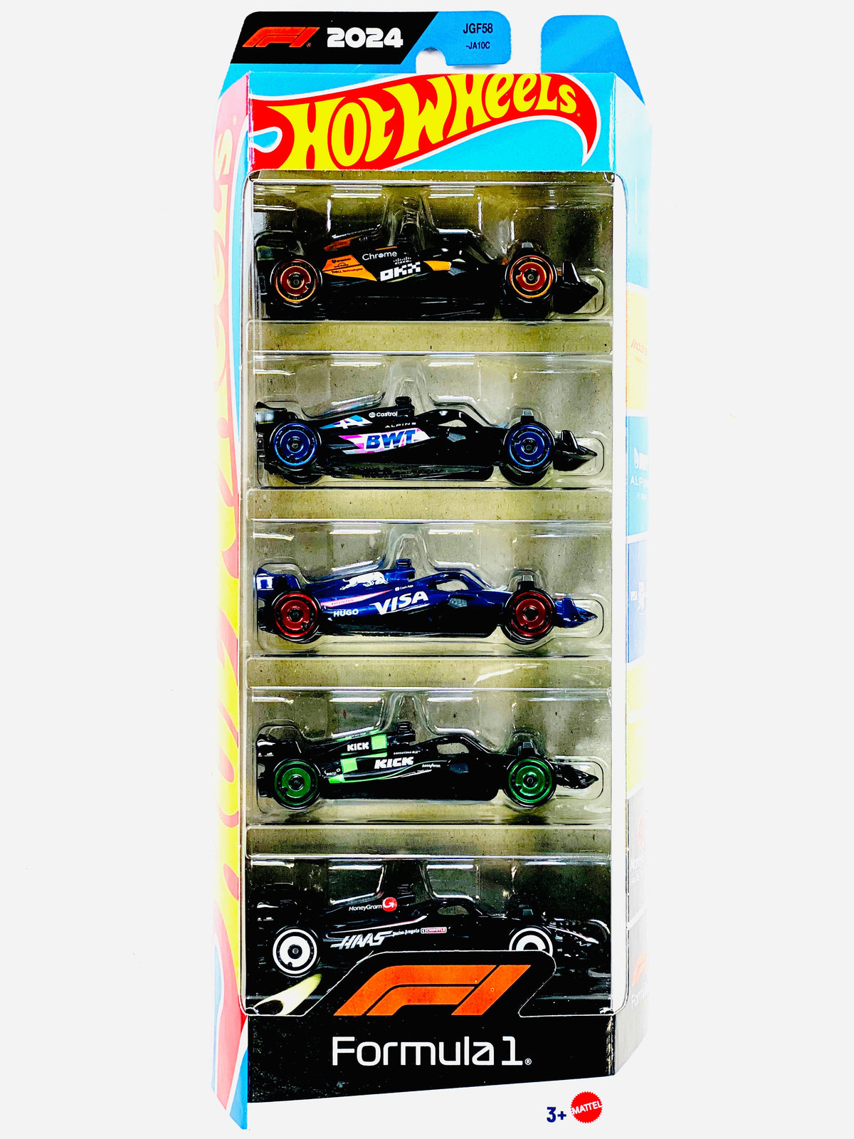 Hot Wheels Race Team 5-Pack Formula 1 F1 Racing- Damaged Box