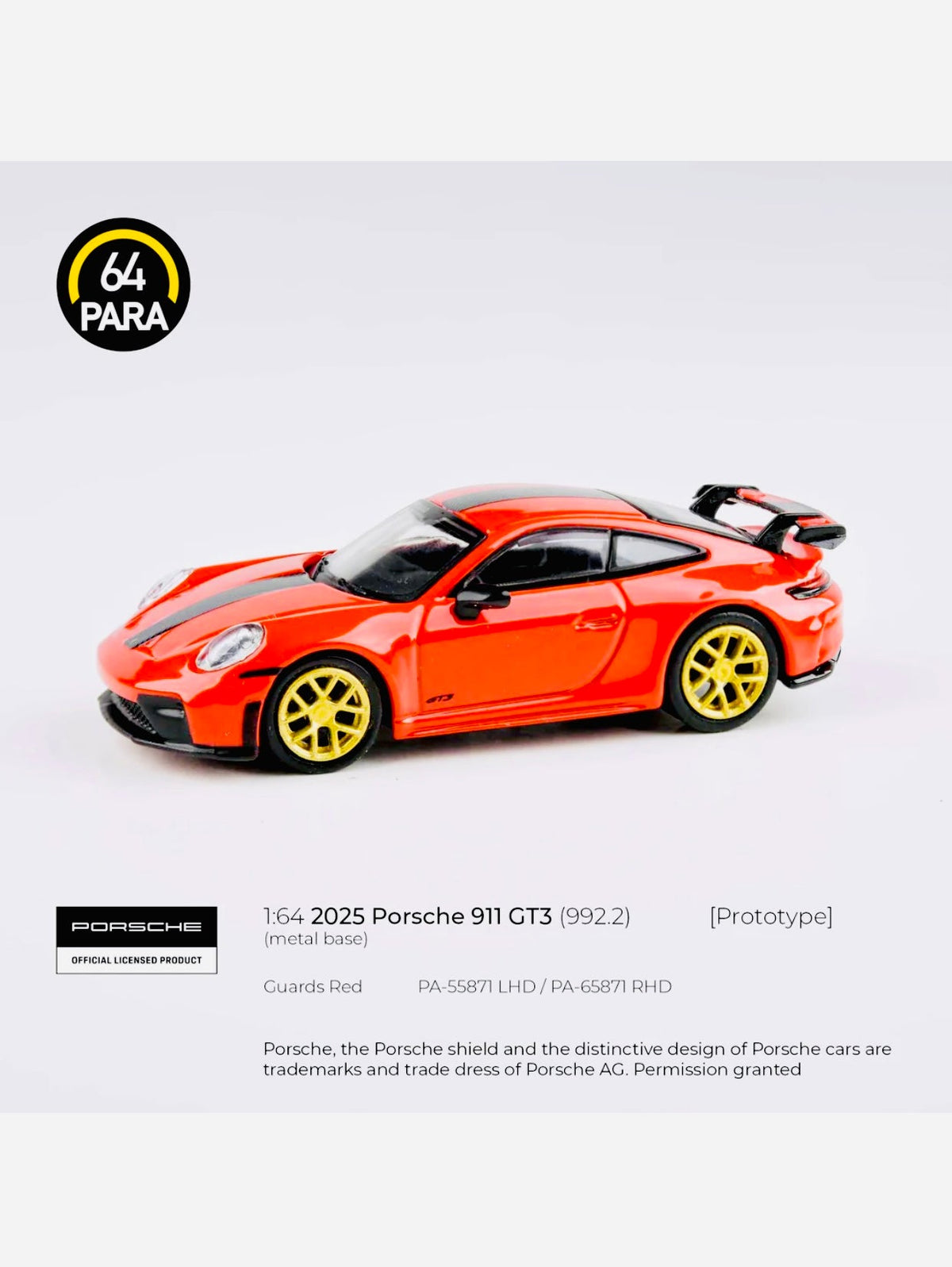 Para64 Factory Sealed 2025 Porsche 911 GT3 (992.2) Guards Red (LHD)