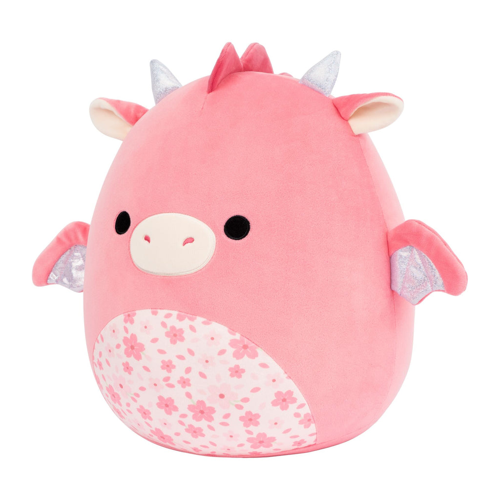 14-Inch Aegi the Pink Dragon with Sakura Print Belly