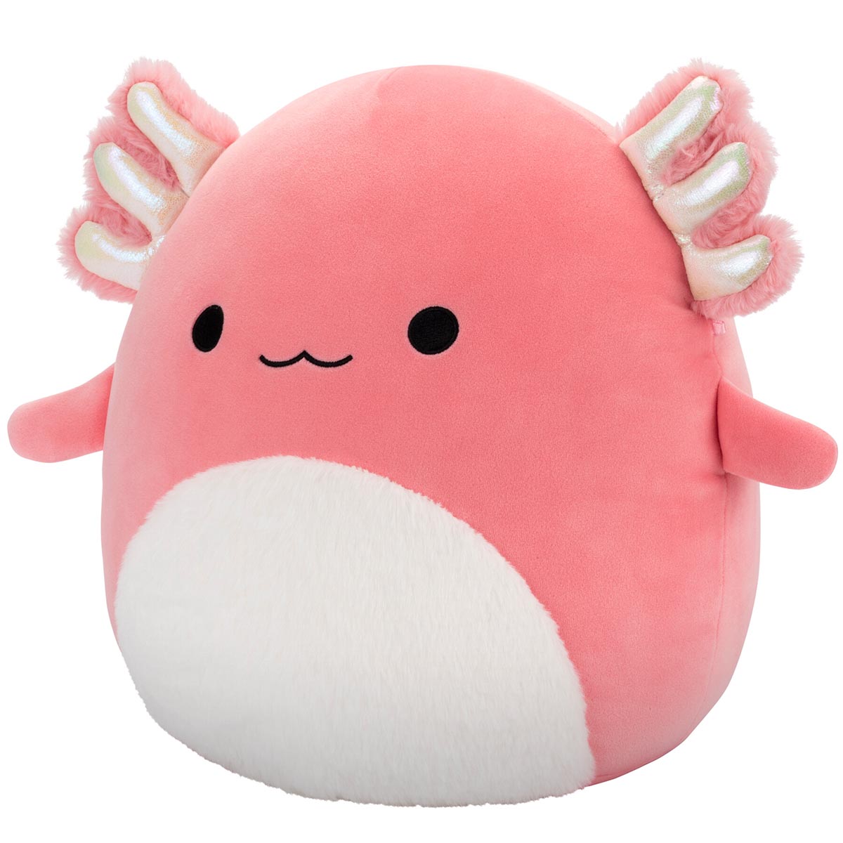 Archie the Pink Axolotl with White Fuzzy Belly